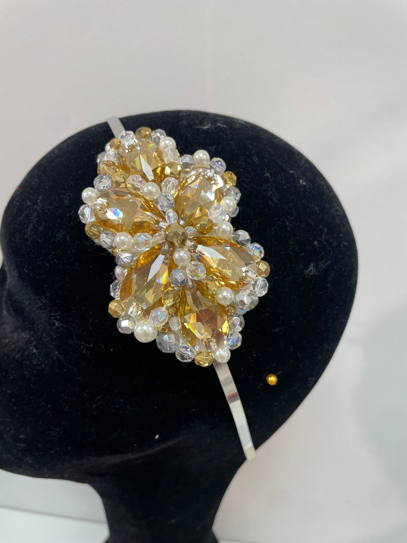 Iris in Gold Silver and Pearl