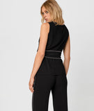 Sleeveless Top and Belt Diamonte Trim