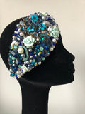 Teardrop in Navy Blue Turquoise Mint and Pearl