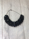 Small Collar - Black Crystal with Black Lace Trim