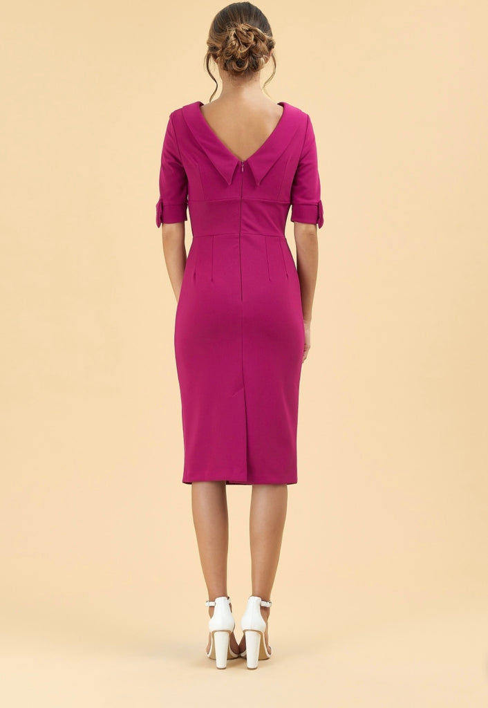 Hollywood Pencil Dress in Berry