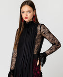 Lace and Pleated Blouse