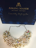 Collar In Pearl,Gold and Silver