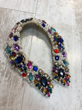 Large Collar - Pearl and Multicoloured Crystals