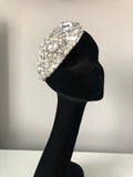 Teardrop in Pearl and Silver Crystals