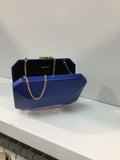 Cobalt Angular Clutch Bag