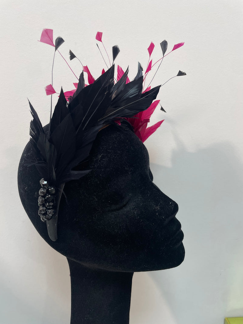 Gatsby Headpiece in Pink and Black