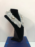 Large Collar - Babyblue Pearl & Silver