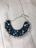 Small Collar - Black Navy & Silver