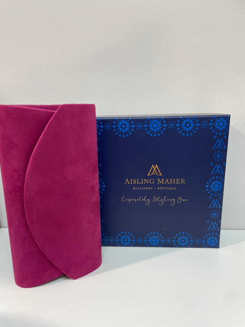 Fuschia Suede Clutch