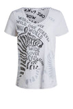 Beige Vneck T-shirt with Zebra Embellishment