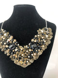 V Collar - Black & Gold with Gold Lace