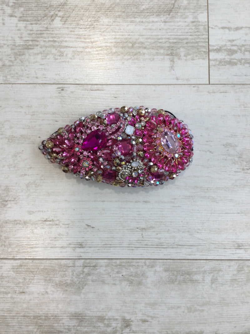 Teardrop with Pink, Silver & Gold Crystals