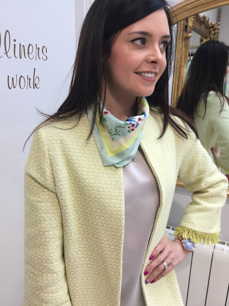 Mint Floral Silk Scarf