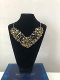 V Collar - Black & Gold with Gold Lace