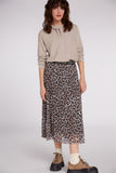 Leopard Pleated Skirt