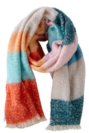 Multicoloured blanket scarf