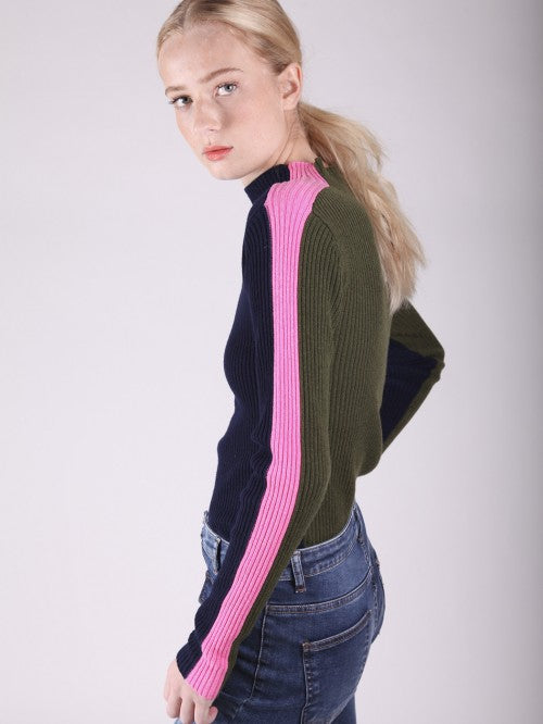 Anna Sweater in Green and Pink