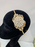 Iris in Pearl Gold and Clear Crystals