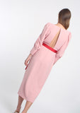 Pale Pink Dress with Vneck Back and 3/4 Sleeves