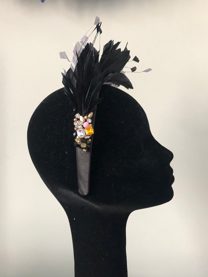 Blair Headpiece in Black and Pewter