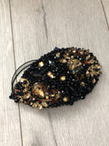 Teardrop in Black Gold and Amber Crystals