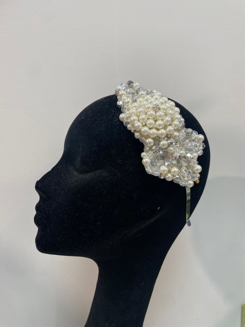 Pearl and Swarovski Plumeria