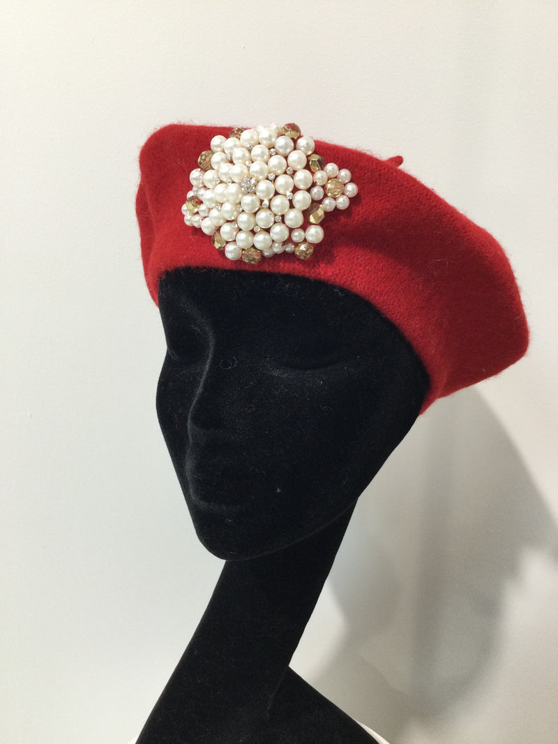 Red Beret with Snowflake