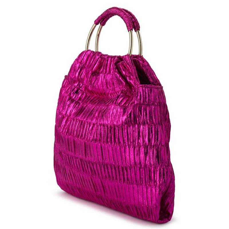 Metallic Fuchsia Astrid Bag With Ring Handles