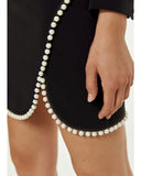 Black Skirt with Pearls