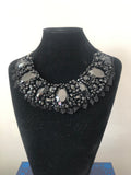 Small Collar - Black Crystal with Black Lace Trim