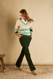 Beige and Green Sweater