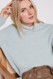 Cloud Blue Roll Neck Sweater