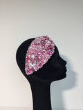 Teardrop in Pink with Silver & Grey Crystals