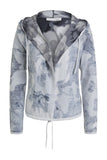 Grey Short Cardigan with Hood