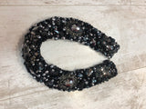 Large Collar - Black & Silver Marble