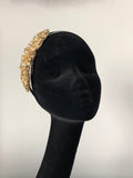 Large Plumeria Headpiece in Gold Crystals