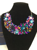 Collar in Royal,Pink and Turquoise