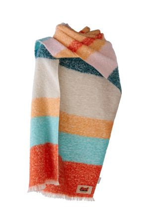 Multicoloured blanket scarf