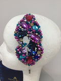 Plumeria In Navy, Pink ,Purple and turquoise