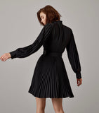 Pleated Dress with Belt