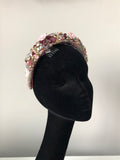 Coco Headpiece In Pale Pink Silver and Wine