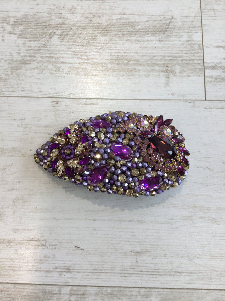 Teardrop with Purple & Gold Crystals