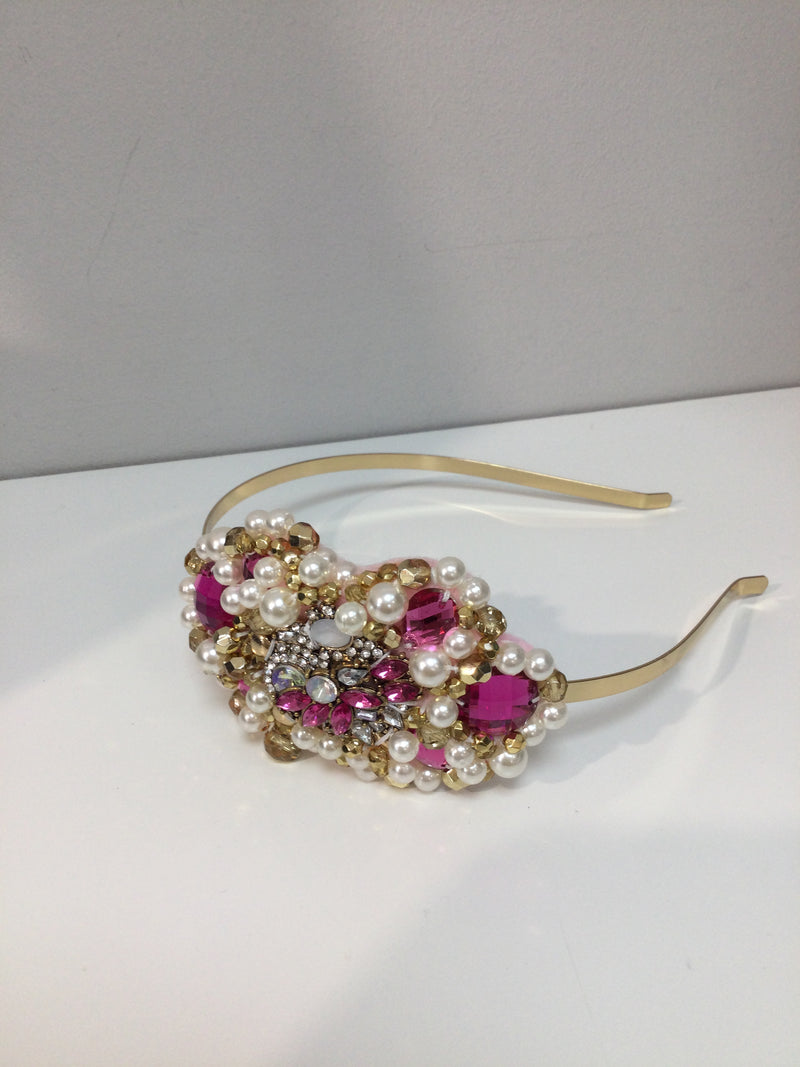 Iris in Fuschia, Pearl and Gold