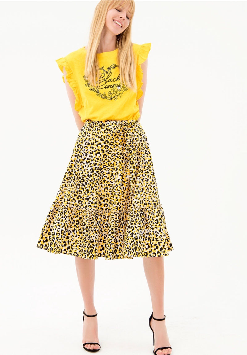 Animal Print Midi Skirt