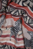 Zebra Print Scarf with Rust Accents