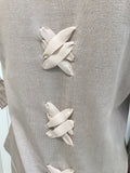 Ribbon Back Tie Taupe Sweater