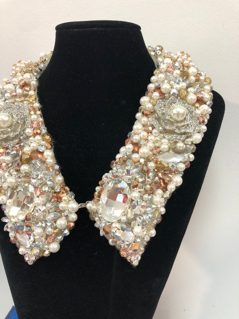 Large Collar - Pearl Rosegold & Silver