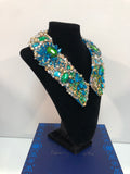 Large Collar - Green Blue & Aqua