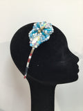 Iris in Turquoise, Gold, Silver and Pearl